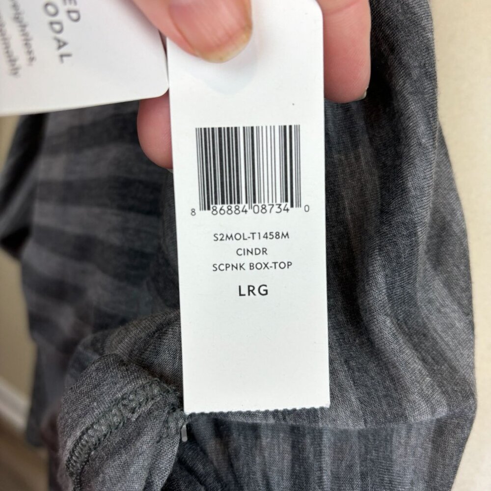 Eileen Fisher top, size Large, stripes, boxy, sustainable, NWT, made in USA - Picture 10 of 13